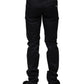 Black Cotton Skinny Mid Waist Pants