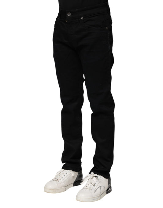 Black Cotton Skinny Denim Jeans