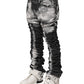 Black Tie Dye Straight Denim Jeans