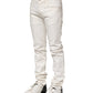 White Cotton Skinny Men Denim Jeans