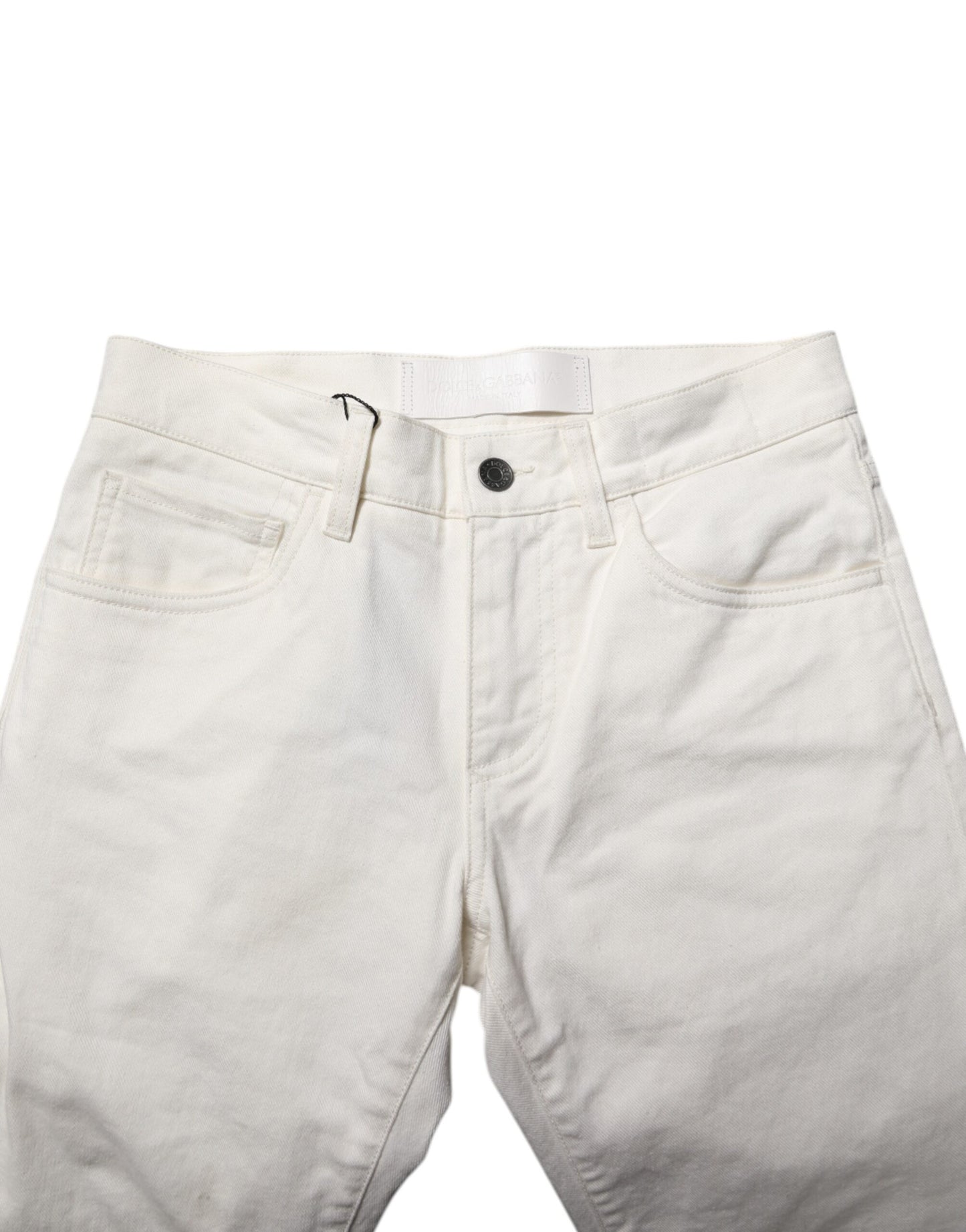 White Cotton Skinny Men Denim Jeans