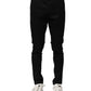 Black Nylon Skinny Men Jogger Pants