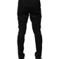Black Nylon Skinny Men Jogger Pants