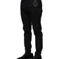 Dark Blue Logo Cotton Dress Pants
