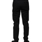 Dark Blue Logo Cotton Dress Pants
