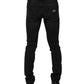 Black Cotton Skinny Men Denim Jeans