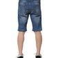 Blue Cotton Stretch Men Denim Bermuda Shorts