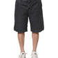 Dark Gray Cotton Stretch Denim Bermuda Shorts