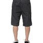 Dark Gray Cotton Stretch Denim Bermuda Shorts