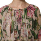 Pink Floral Print Tiered Long Maxi Dress