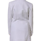 White Polyester Long Sleeves Ruffled Wrap Jacket