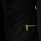 Black Wool Zipper Detailing Blazer Jacket
