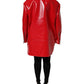 Red Lambskin Full Zipper Jacket