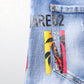 Blue Washed Cotton Mid Waist Skinny Denim Jeans