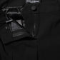 Black Wool Mid Waisted Tapered Dress Pants