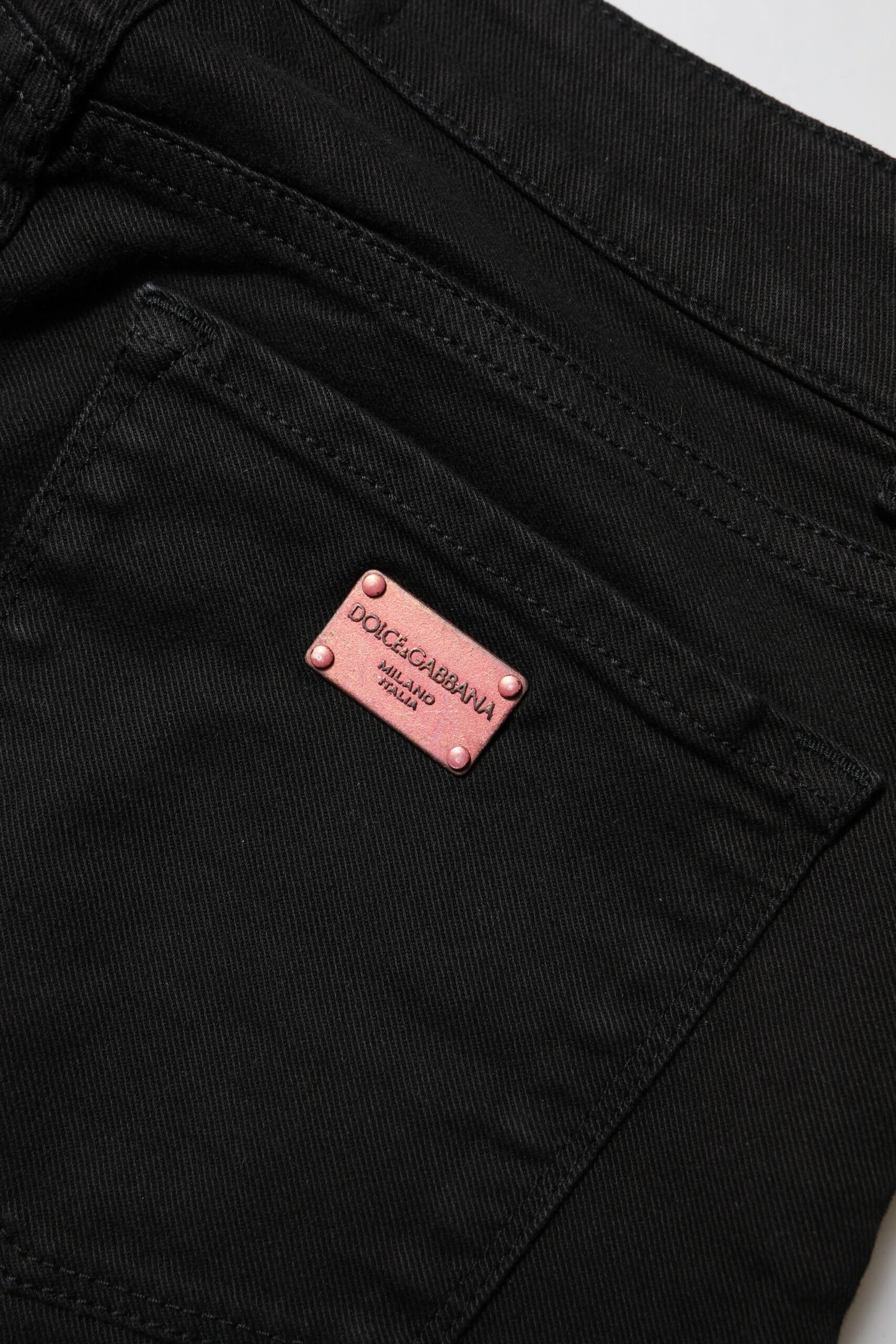 Black Cotton Skinny Mid Waisted Denim Jeans
