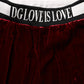 Red Viscose DG Logo Mid Waist Pants