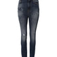 Blue Washed Cotton High Waisted Denim Jeans