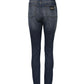 Blue Washed Cotton High Waisted Denim Jeans
