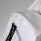 White Cotton Collared Long Sleeves Top Shirt