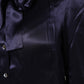 Dark Purple Silk Ascot Collared Blouse Top