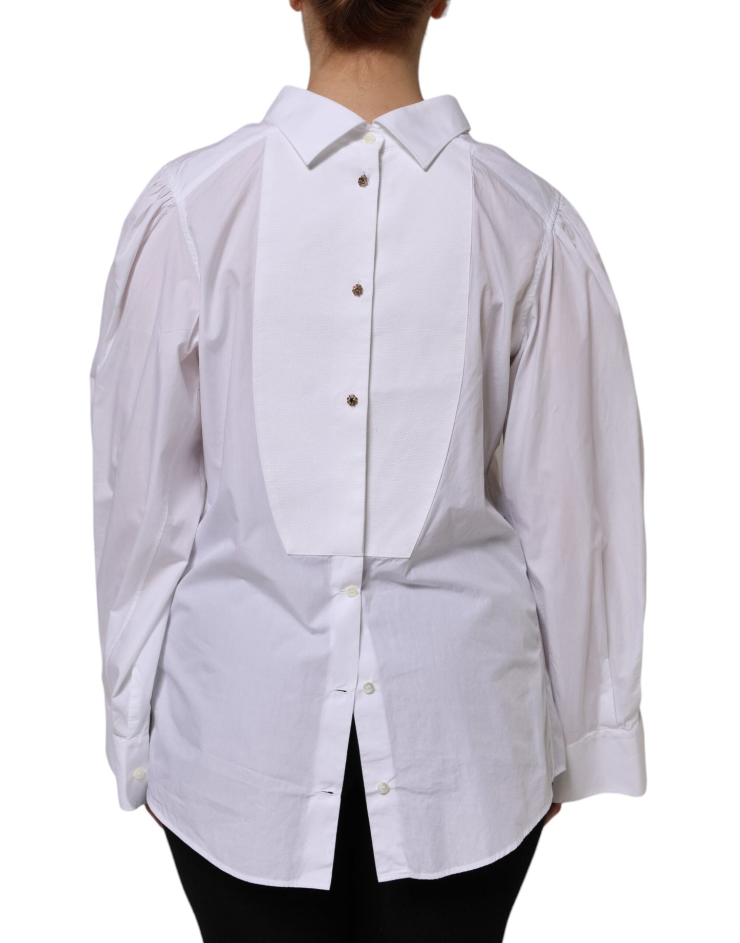 White Cotton Long Sleeves Formal Top Shirt