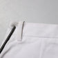White Cotton Mid Waist Women Bermuda Shorts