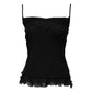 Black Wool Sleeveless Square Neck Tank Top