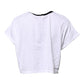 White Graphic Print Crew Neck Cropped T-shirt