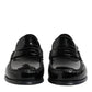 Black Leather Slip On Loafers Dress Shoes