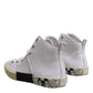 White Lace Up Mid Top Women Sneakers Shoes