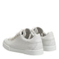 White Logo Lace Up Low Top Men Sneakers Shoes