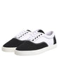 Black Cotton Canvas Lace Up Men Sneakers Shoes