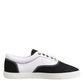 Black Cotton Canvas Lace Up Men Sneakers Shoes