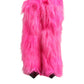 Pink Faux Fur Leather High Heels Boots Shoes