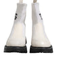 White Beige DG Logo Mid Calf Boots Shoes