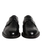 Black Leather Derby Wingtip Formal Shoes