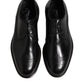 Black Leather Derby Wingtip Formal Shoes