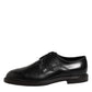Black Leather Derby Wingtip Formal Shoes