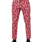 Pink Cherry Print Cotton Dress Pants