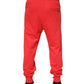 Red Cotton Men Jogger Sweatpants Pants
