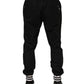 Black Cotton Logo Tape Men Jogger Pants