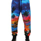 Blue Hawaiian Print Jogger Sweatpants Pants