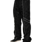 Black Cotton Straight Jogger Sweatpants Pants