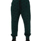 Green Logo Print Jogger Men Sweatpants Pants