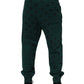Green Logo Print Jogger Men Sweatpants Pants