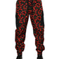 Black Red Cherry Print Men Sweatpants Pants