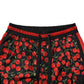 Black Red Cherry Print Men Sweatpants Pants