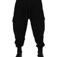 Black Cotton Logo Jogger Sweatpants Pants