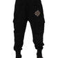 Black Cotton Logo Jogger Sweatpants Pants
